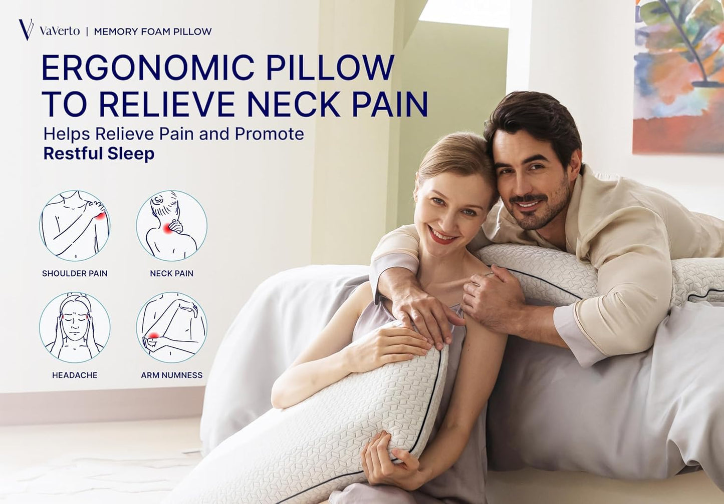 Vaverto Cooling Gel Memory Foam Bed Pillow