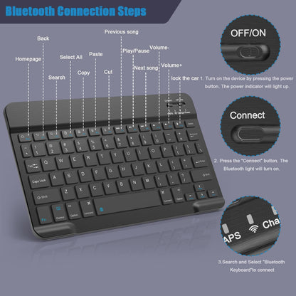 Bluetooth Keyboard for iPad, Samsung Tablets