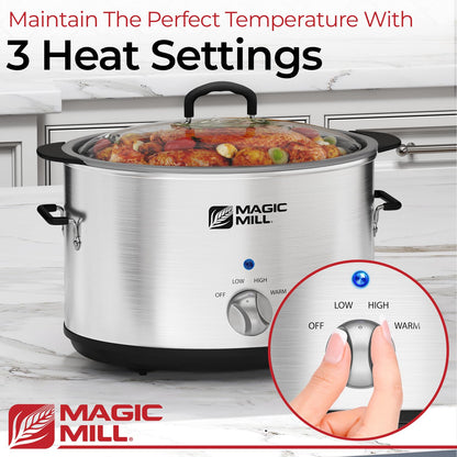Magic Mill 10-Quart Slow Cooker with Glass Lid