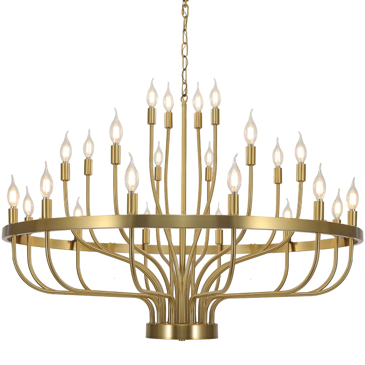 39in 24-Light Farmhouse Chandelier for High Ceilings