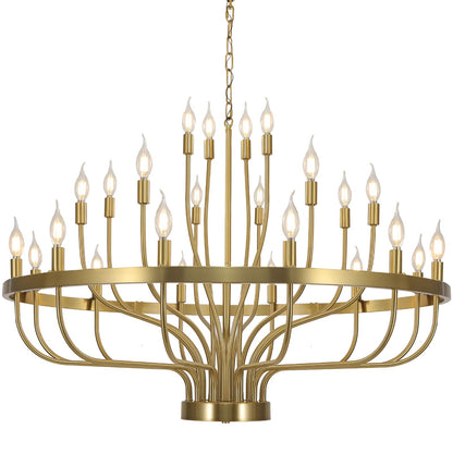 39in 24-Light Farmhouse Chandelier for High Ceilings
