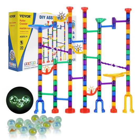 VEVOR 150-Piece Marble Run Set with Glow Marbles