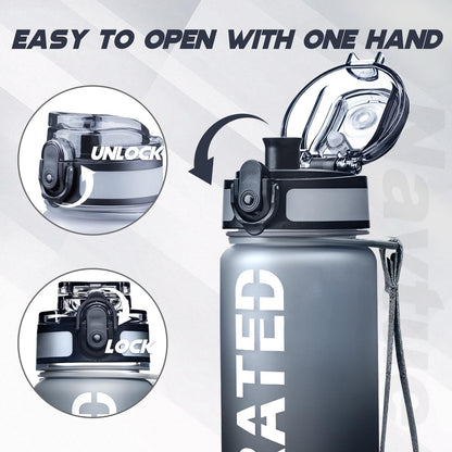 16oz Motivational Water Bottle with Time Marker
