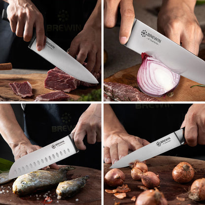 3PC Chef Knife Set by Brewin - High Carbon Steel