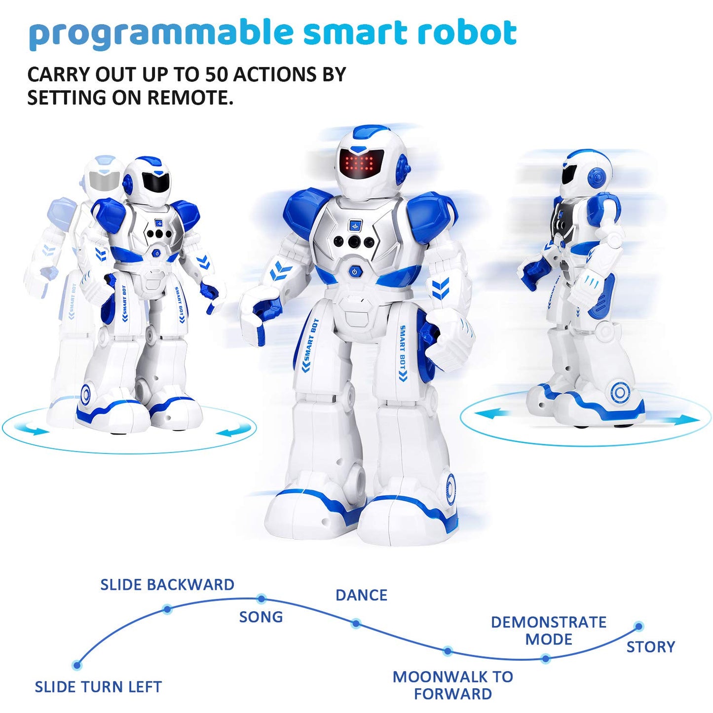 KingsDragon Robots Toy for Kids, RC Gesture Sensing Toy, Interactive Walking Singing Dancing Robot Birthday Presents for Boys Girls Age 6 7 8 9 Years Old