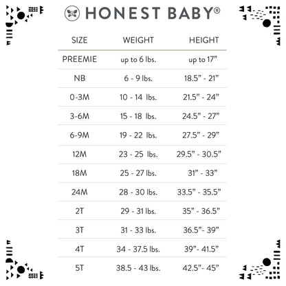 HonestBaby Multipack Gift Sets Mix Match Outfits 100% Organic Cotton for Newborn Infant Baby Boys, Girls, Unisex (Legacy), 4-Piece Painterly Floral Blue, 6-9 Months