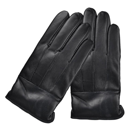 Harssidanzar Men's Warm Leather Winter Gloves