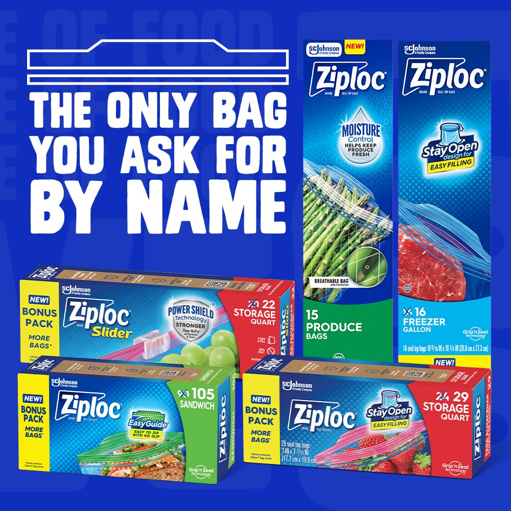 40 Count Ziploc Half Gallon Freezer Bags