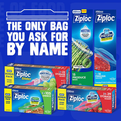 40 Count Ziploc Half Gallon Freezer Bags