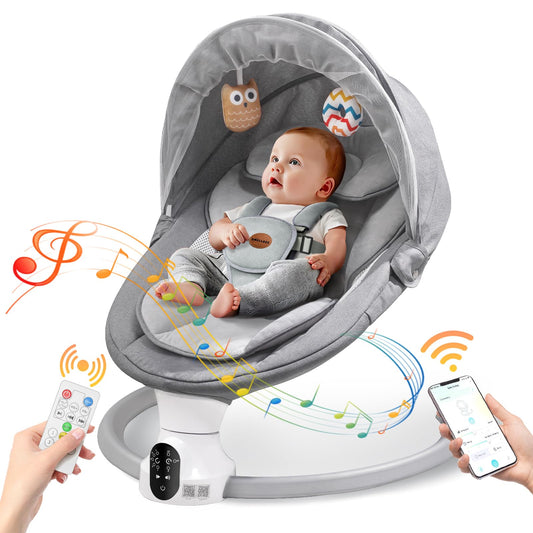 Electric Baby Swing with Bluetooth & Lullabies