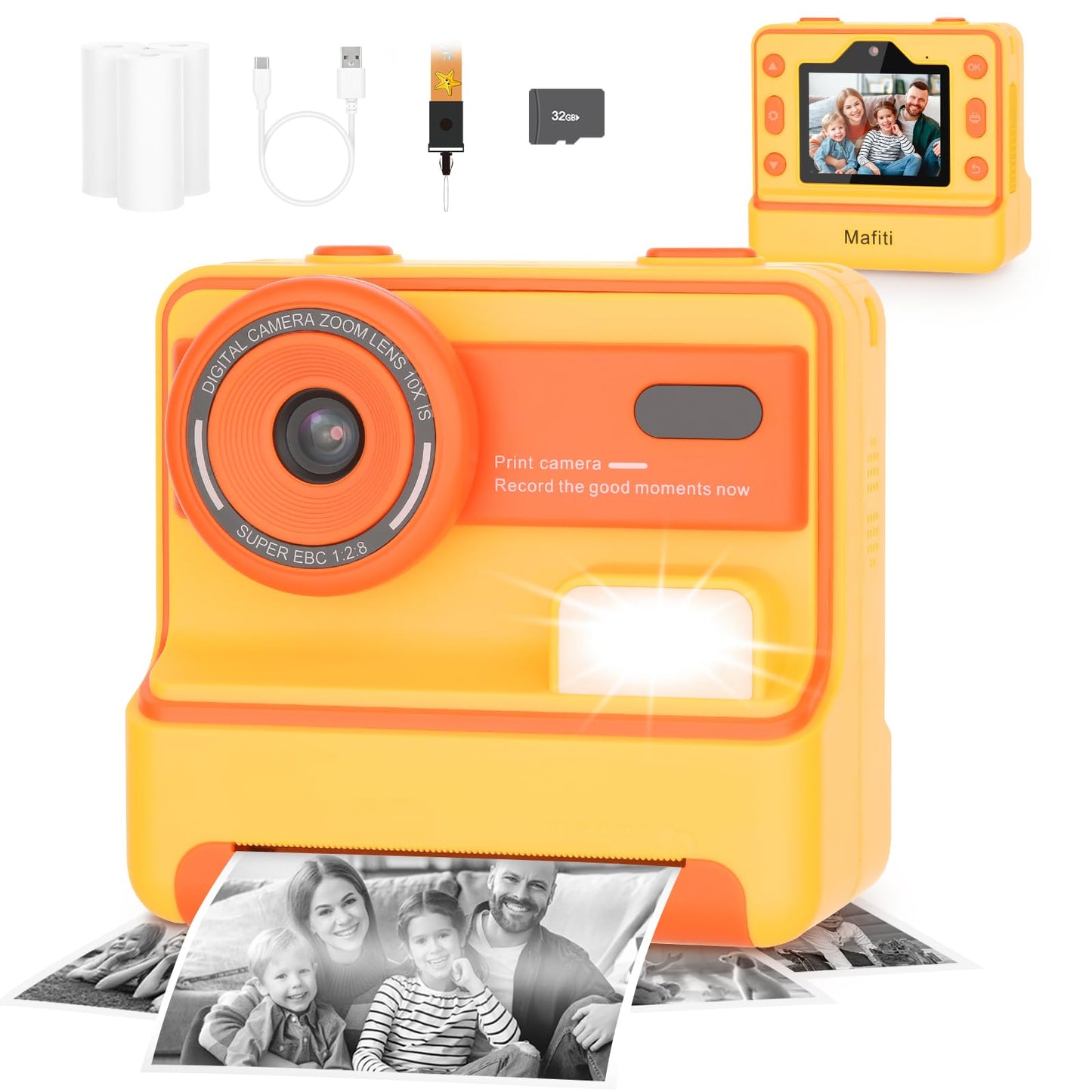 Mafiti Kids Camera Instant Print,1080P Instant Camera for Kids