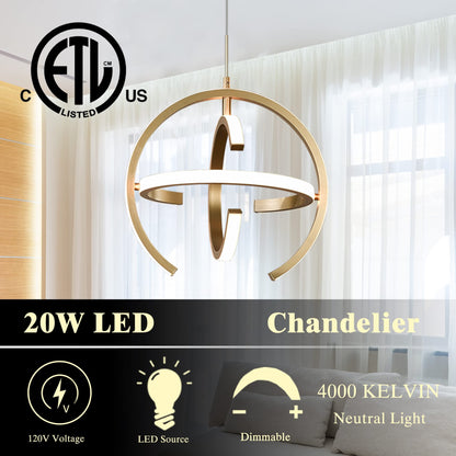 Kinglong Dimmable Gold LED Pendant Light Fixture