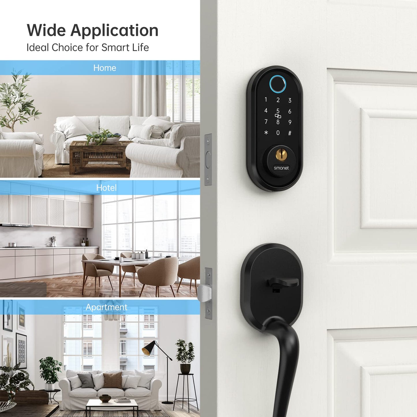 SMONET Smart Lock with Fingerprint & App Control
