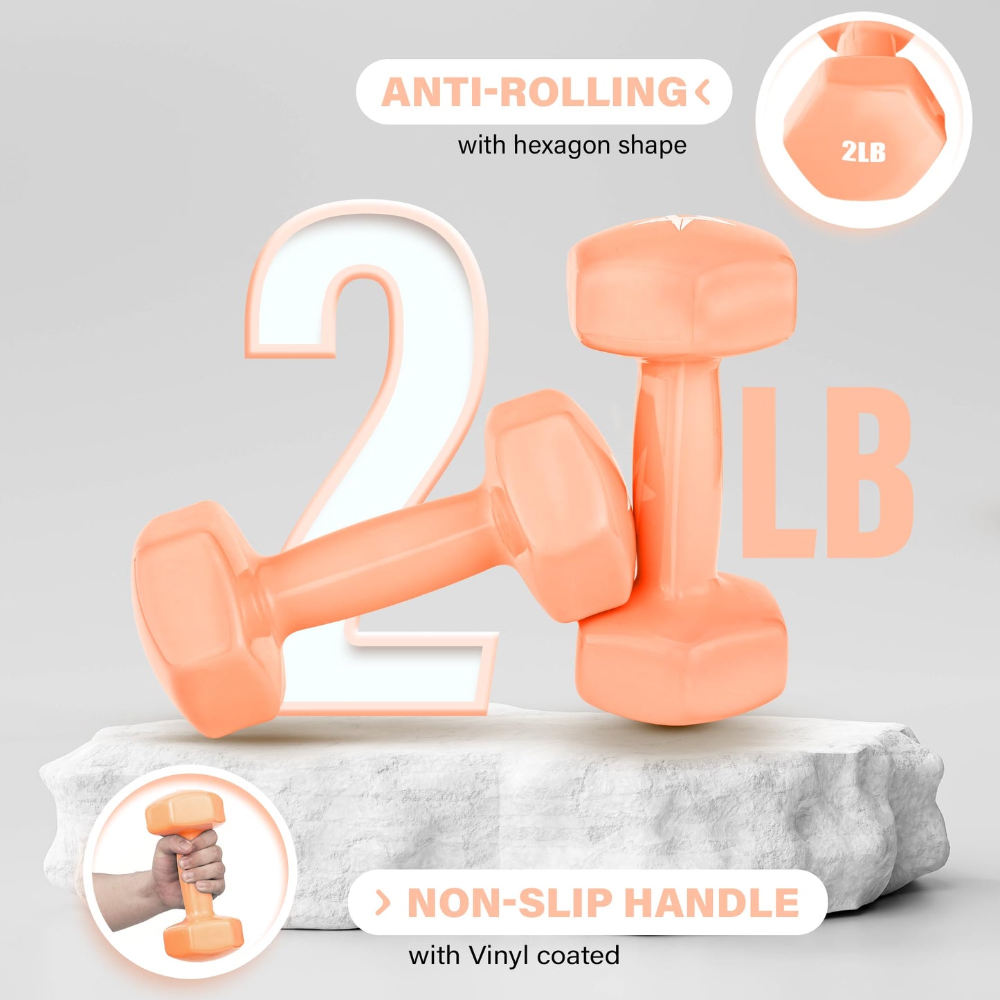 Yes4All 10 lbs Vinyl Coated Dumbbell Pair