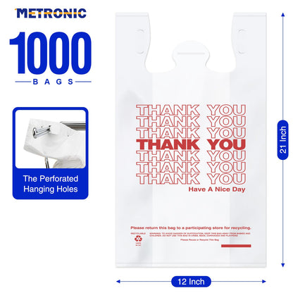 100 Count METRONIC Plastic Thank You Bags