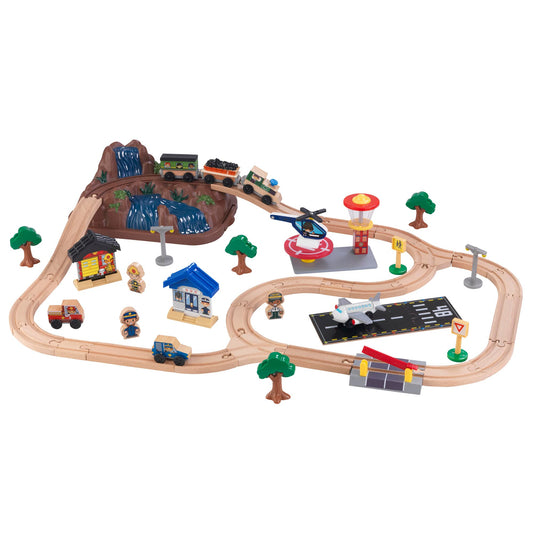 KidKraft 61-Piece Mountain Train Set with Tracks