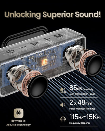 Raymate 20W Waterproof Bluetooth Speaker with HiFi Sound