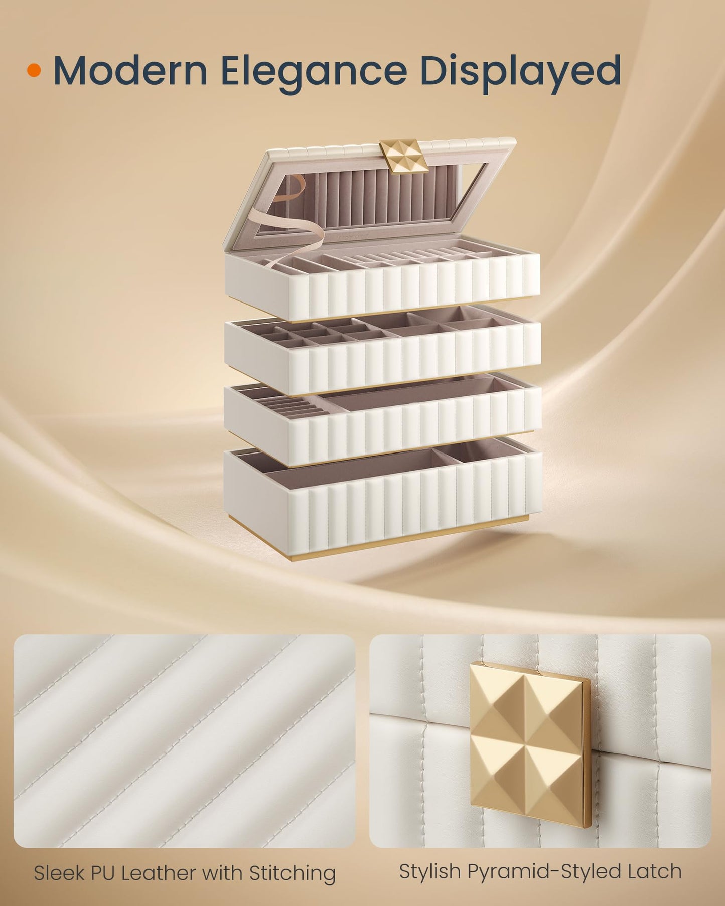 SONGMICS 4-Tier Stackable Jewelry Storage Organizer