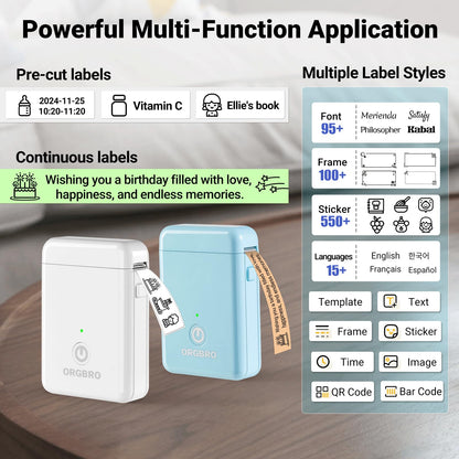 ORGBRO Bluetooth Mini Label Maker for Organizing