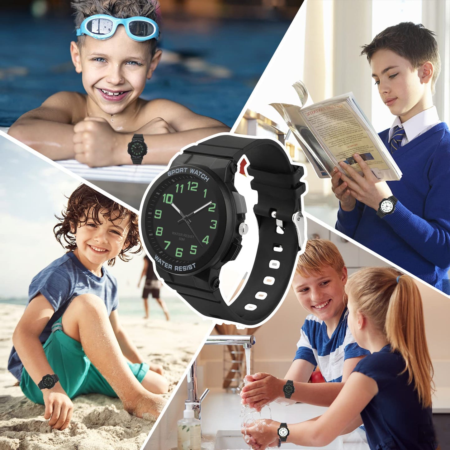 Kids Waterproof Analog Watch for Outdoor Sports
