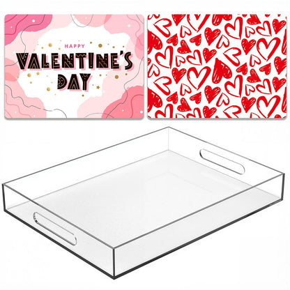 Acrylic Serving Tray with Handles by Qdetak
