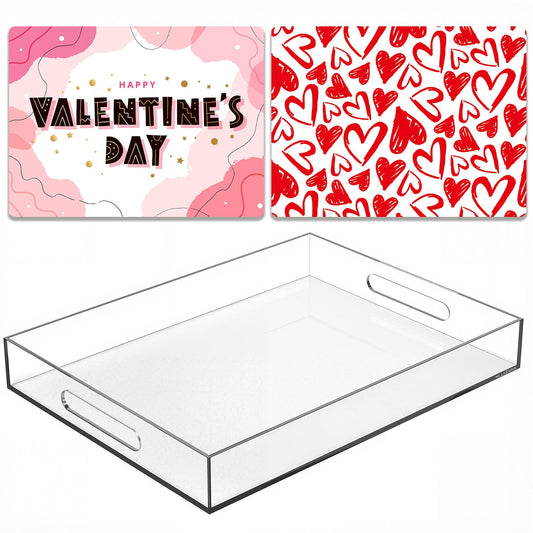 Acrylic Serving Tray with Handles by Qdetak