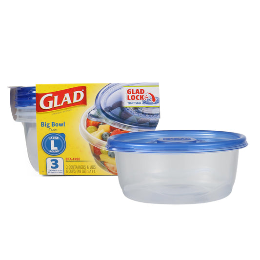 48 Ounce Glad Food Storage Containers - 3 Pack