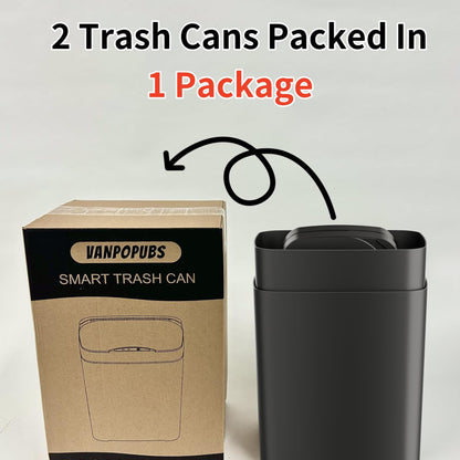 2 Pack Touchless Bathroom Trash Can with Lid