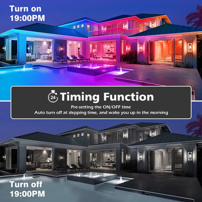 Aulimhti 100Ft Outdoor LED Strip Lights Waterproof,Music Sync RGB IP65 Outside Led Light Strips Waterproof with App and Remote,Exterior Led Rope Lights Waterproof for Deck,Balcony,Roof,Garden,Pool