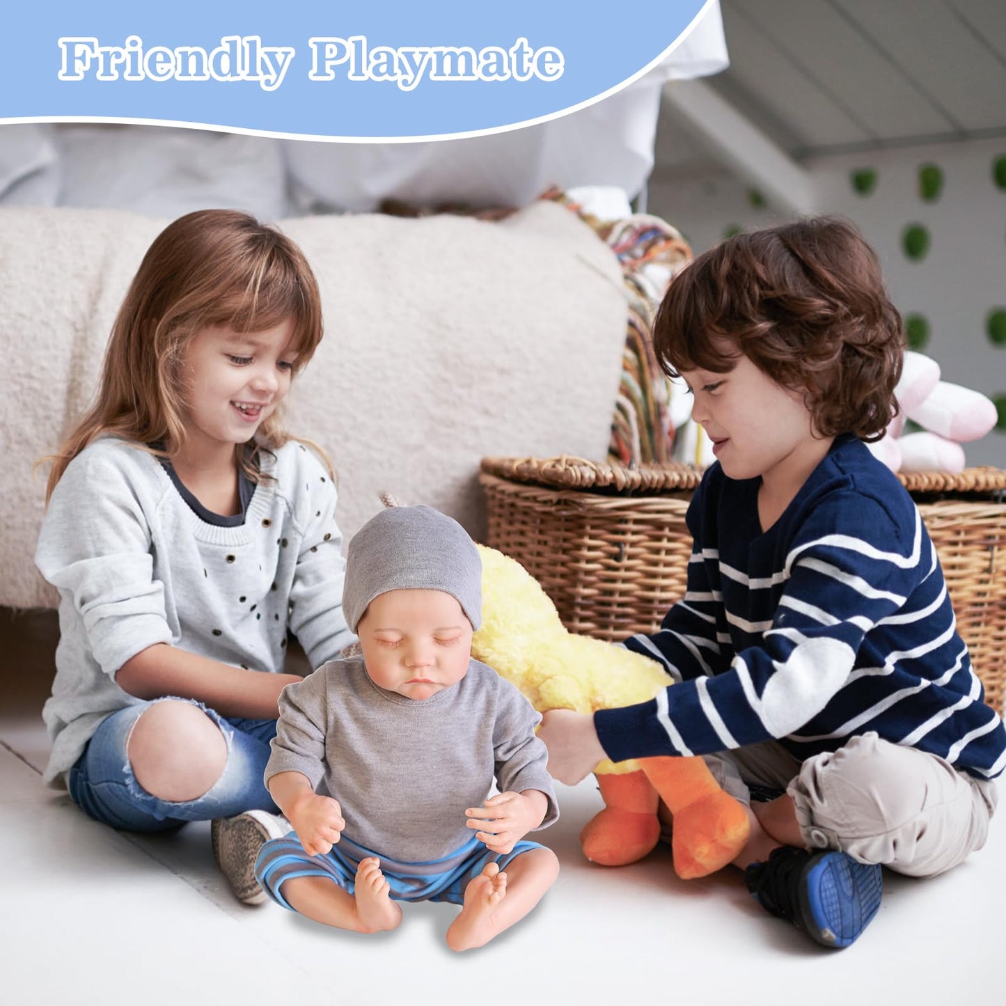 Reborn Baby Doll Boy with Accessories for Kids
