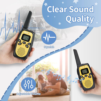 Retevis RT628S Walkie Talkies for Kids, RT628 New Version, Safe Mode 2 Way Radio, Long Rang Walkie Talkies for Adults,Toys Gifts for Boys Girls,Camping Hiking Travel School(3 Pcs Red Blue Yellow)
