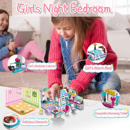 QMAN Dream Home Building Blocks Kit for Girls