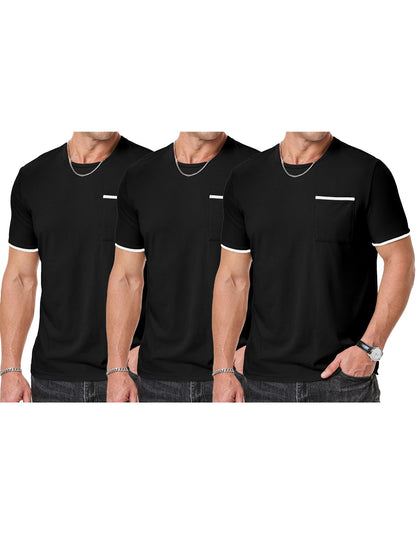 3 Pack Cotton Crewneck Men's Moisture Wicking Tees