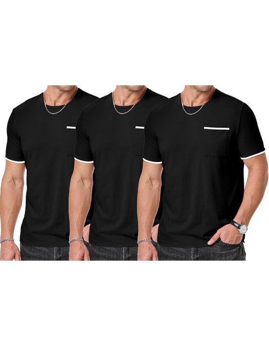 3 Pack Cotton Crewneck Men's Moisture Wicking Tees