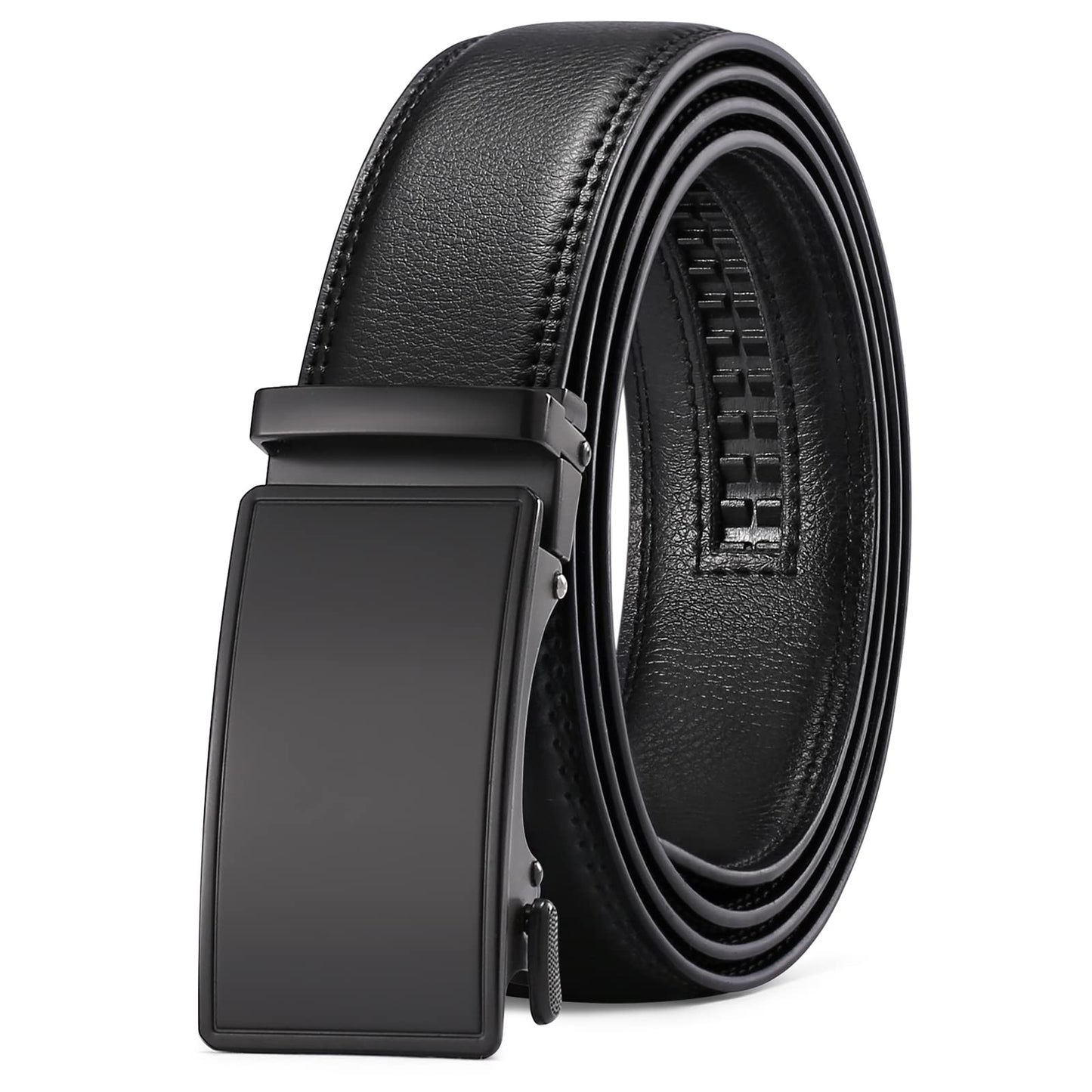 SENDEFN Men's Leather Automatic Ratchet Slide Belt