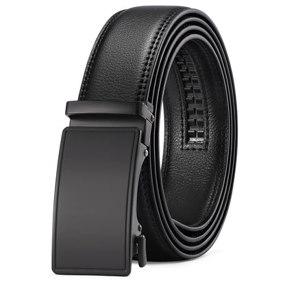 SENDEFN Men's Leather Automatic Ratchet Slide Belt