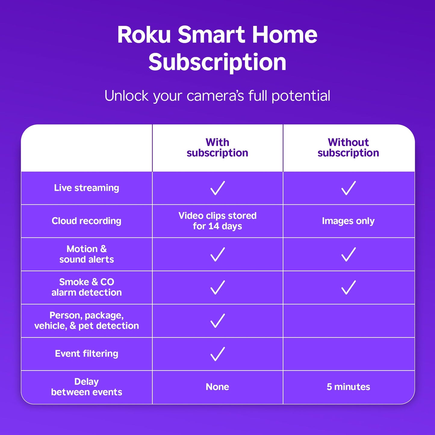 2 Pack Roku Indoor Security Camera with Night Vision