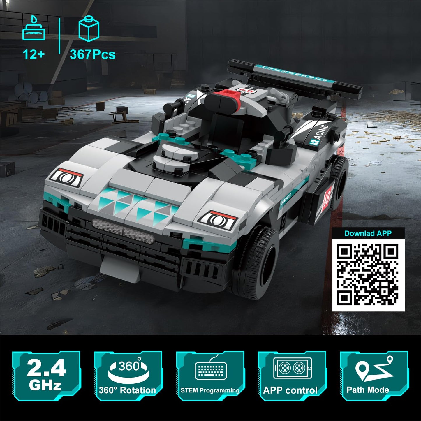 STEM Building Toys Remote Control Racing Car Set