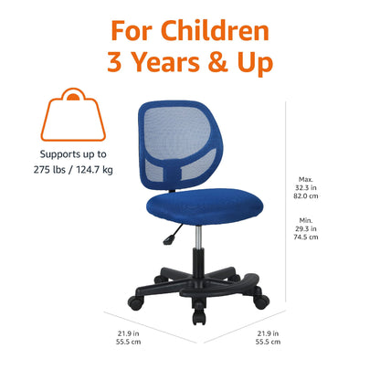 Kids Adjustable Low-Back Desk Chair with Footrest