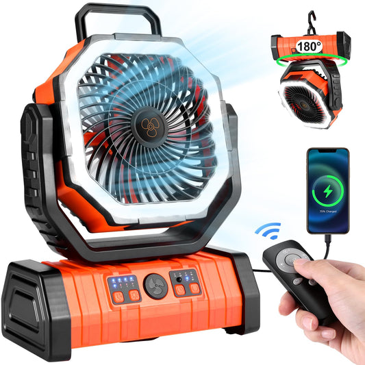 30000mAh Odoland Camping Fan with LED Lantern