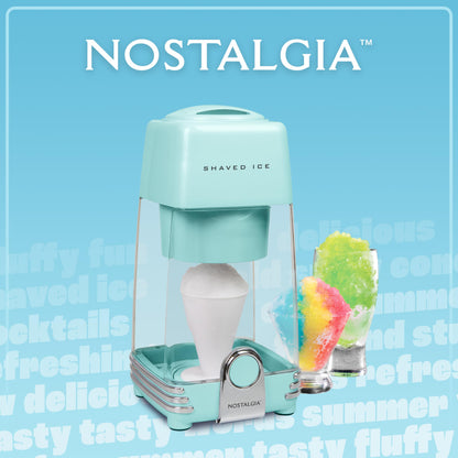 Nostalgia Aqua Shaved Ice Maker for Summer Fun