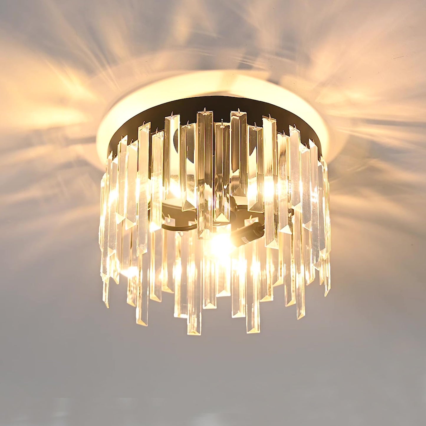 MAYNA Crystal Flush Mount Ceiling Light Chandelier