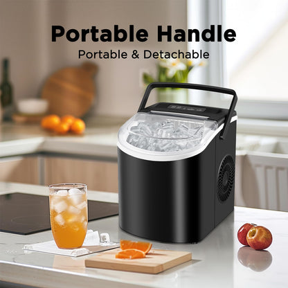 HAILANG Portable Ice Maker with Self-Cleaning Function