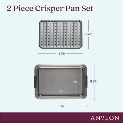 Anolon 2-Piece Steel Crisper Pan Set