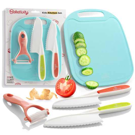 Kid Safe Cooking Knives Set with Cutting Board