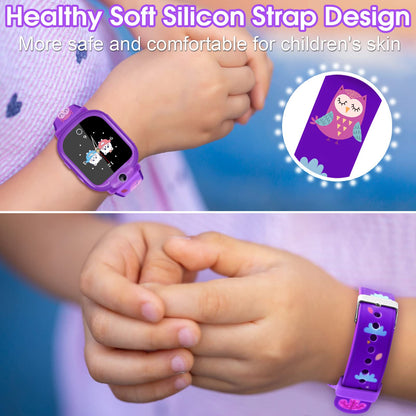 PROGRACE Kids Watch Girls Gift - Kids Watch Toddler Watch with Games 90° Rotatable Camera Music Alarm Pedometer Flashlight Calculator Touch Screen Digital Wrist Watch Gifts for 4-12 Years Old