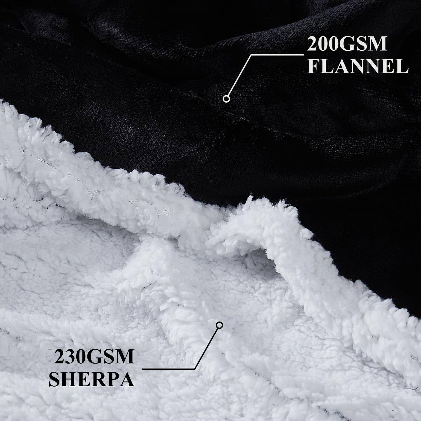 Topcee Unisex Black Sherpa Fleece Hoodie