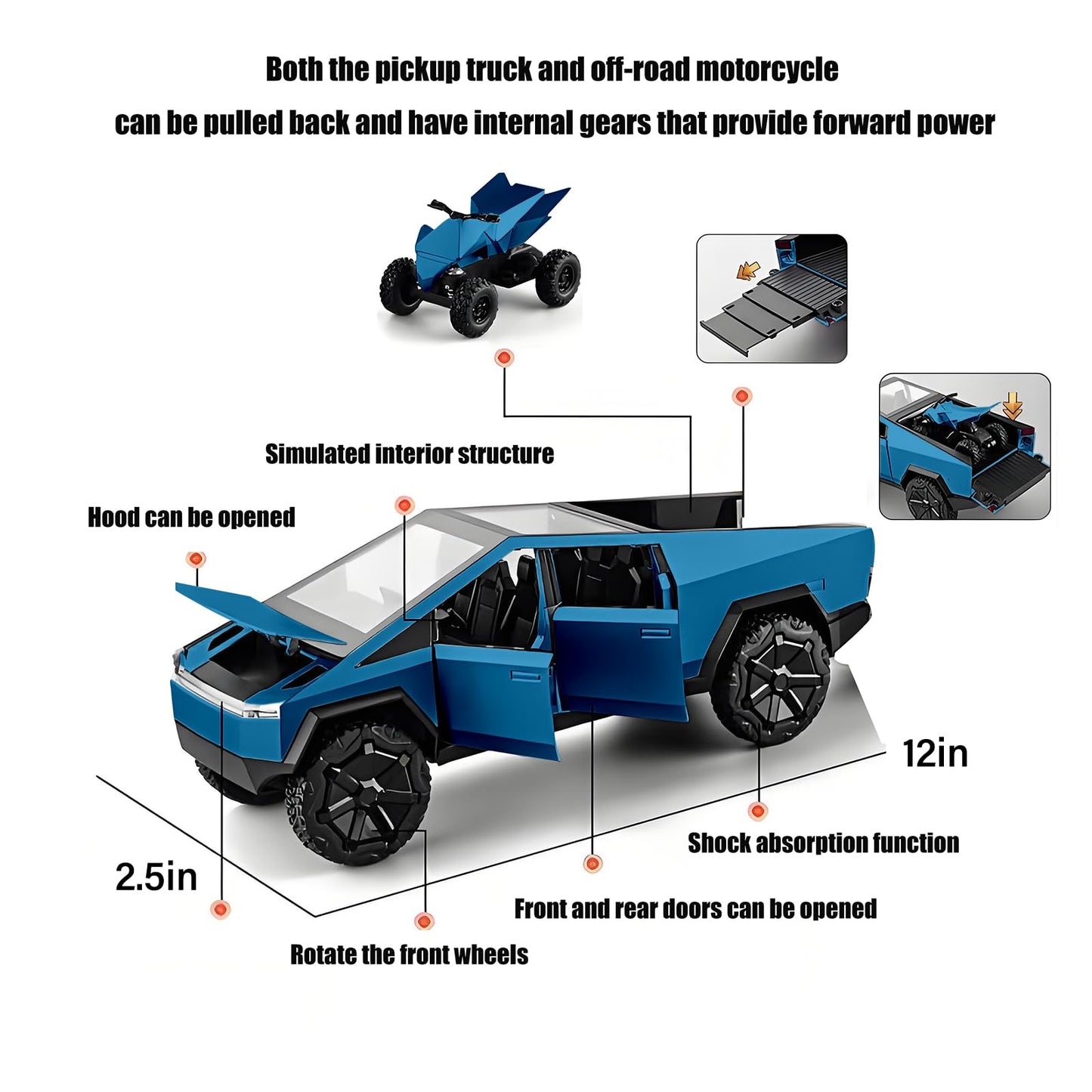1/24 Cyber Truck Alloy Die Cast Model Toy