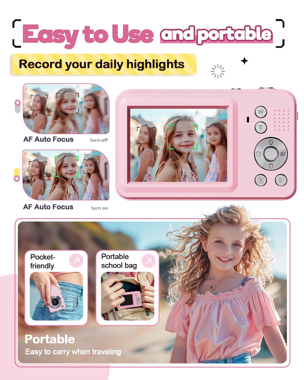 FHD 1080P Kids Camera with 18X Zoom