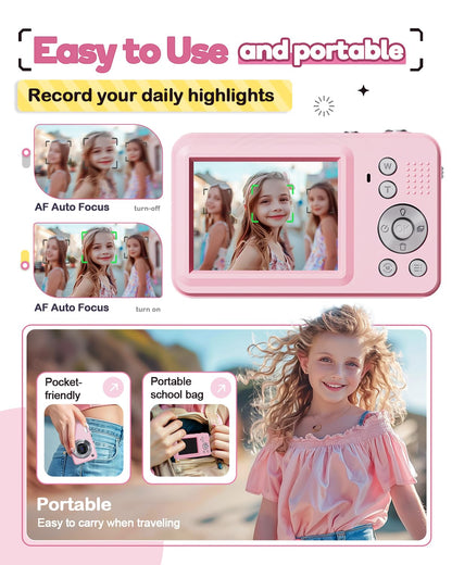 FHD 1080P Kids Camera with 18X Zoom